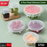 Silicone Stretch Lids, Microwave & Freezer Safe Food Covers (6 Pcs Set /95 Gm )